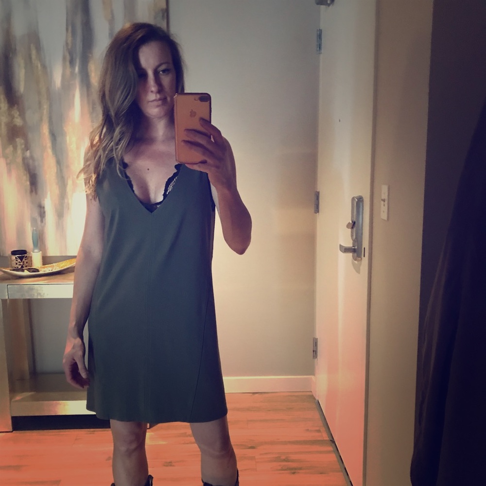 Leith Olive Green column dress